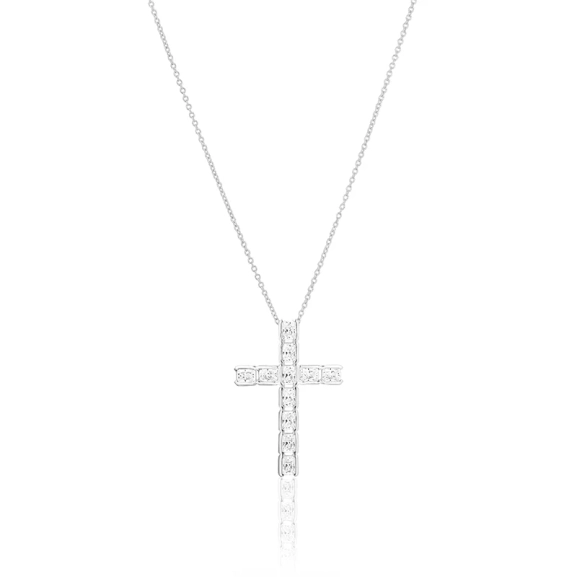Roccanova Croce Halskette aus Silber mit funkelndem Zirkonia-Dekor von Sif Jakobs