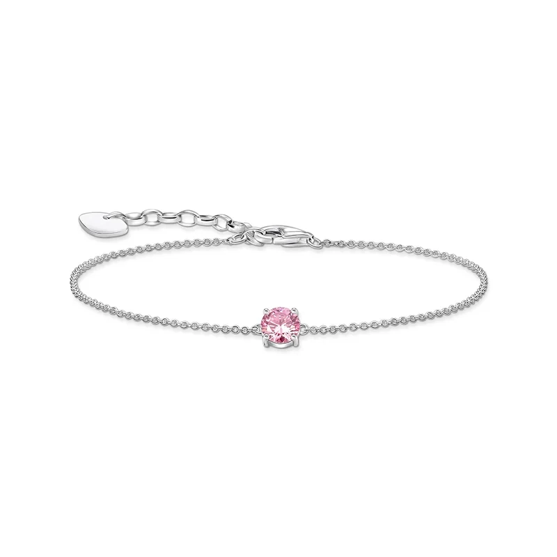 Thomas Sabo - Armband med Rosa Glittrande Sten