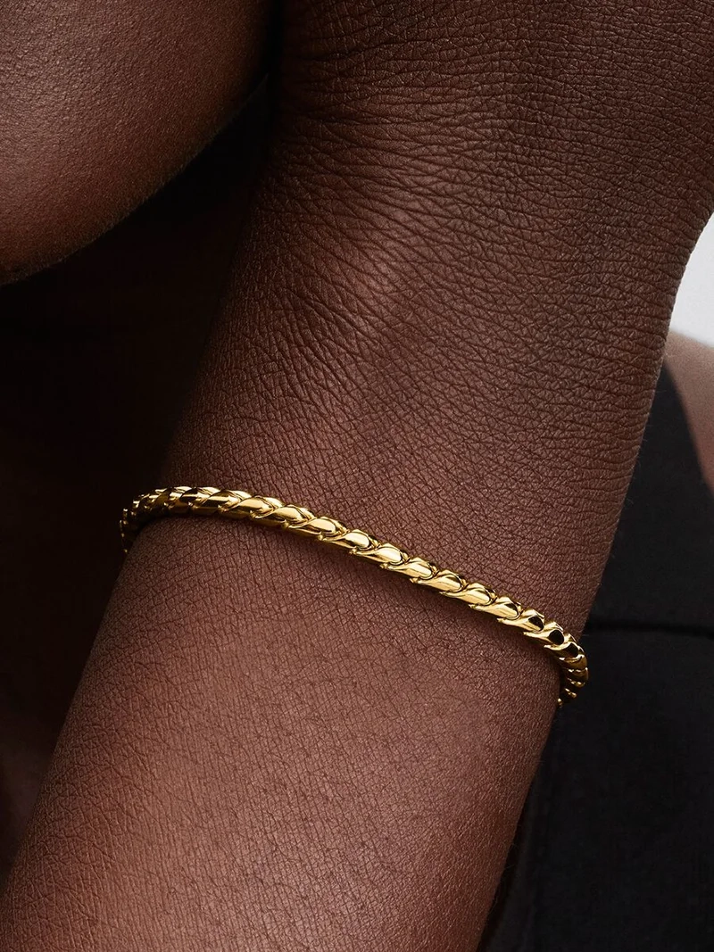 Ormkedjearmband i 14 karat guldplätering från Pandora