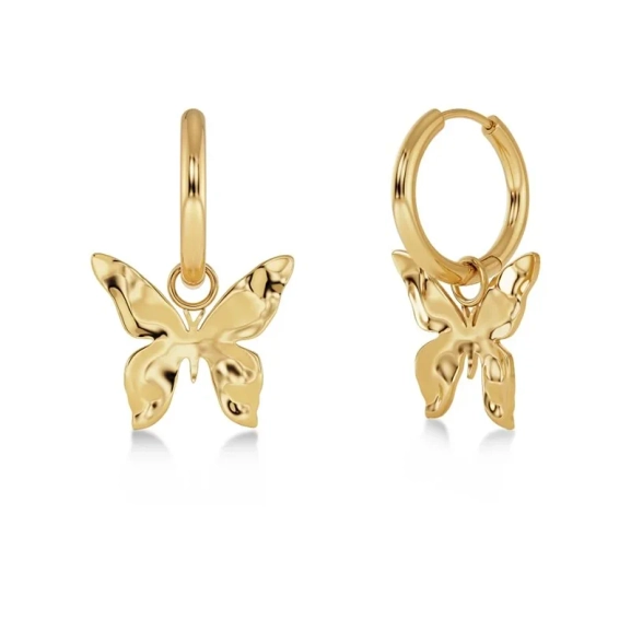 Örhängen i 14K guldplätering med fjärilsdesign från Edblads Butterfly-kollektion