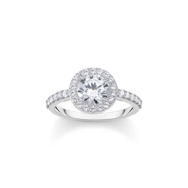 Halo Ring with Sparkling Stones - Thomas Sabo - Suuri valikoima & ilmainen lahjapaketointi - Nordic Spectra