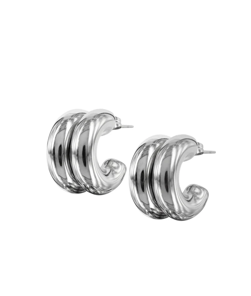 Astrid & Agnes - SIA Double Örhängen Stål