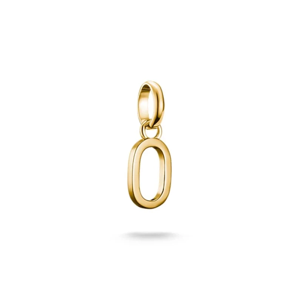 Bokstavsberlock i guldpläterat silver formad som bokstaven T från Thomas Sabo