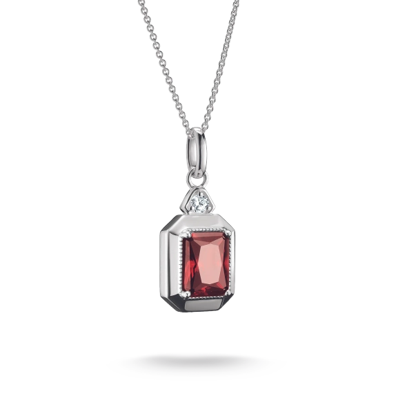 Octagonal Cut Red Stone Elyndra Necklace - Thomas Sabo - Suuri valikoima & ilmainen lahjapaketointi - Nordic Spectra