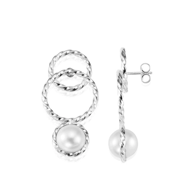 Twisted Orbit Earrings - Pearl - Efva Attling örhängen - Snabb frakt & paketinslagning - Nordicspectra.se