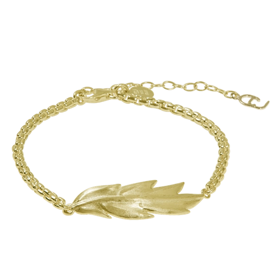 Feather/Leaf Chain Brace Gold -CU Jewellery - Snabb frakt & paketinslagning - Nordicspectra.se