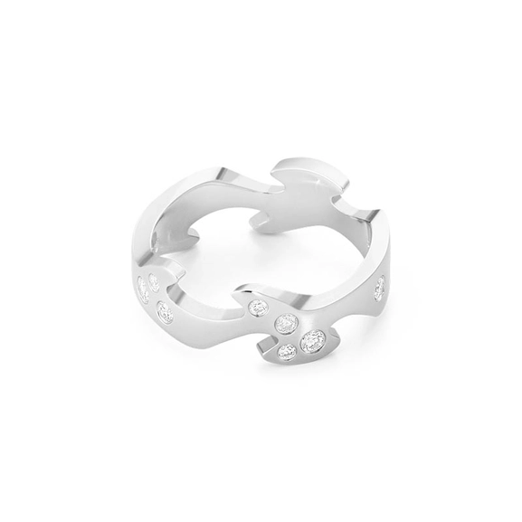 Fusion Mittring Vitguld & Diamanter - Georg Jensen ringar - Snabb frakt & paketinslagning - Nordicspectra.se