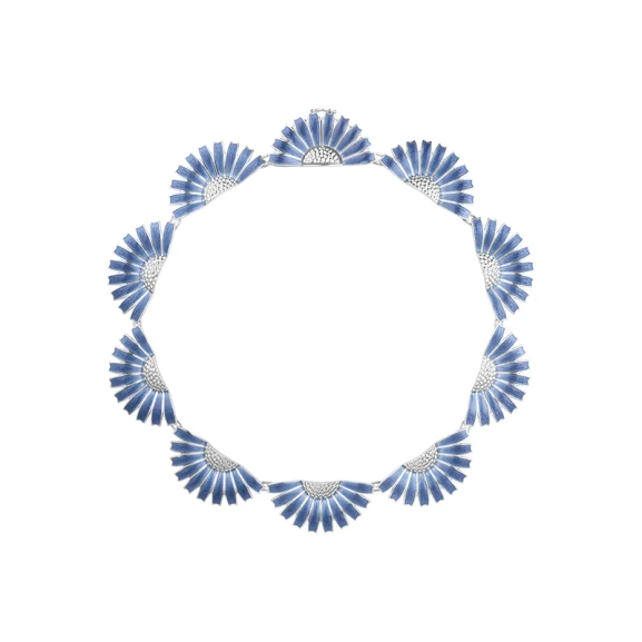 Daisy Blue Half Flower Necklace - Georg Jensen - Designschmuck mit schnellen und sicheren Lieferungen - Nordic Spectra