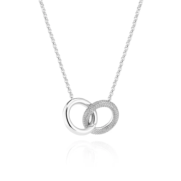 Carrara Due Grande Halsband i silver med gnistrande cubic zirconia-dekoration från Sif Jakobs eleganta Carrara-kollektion.
