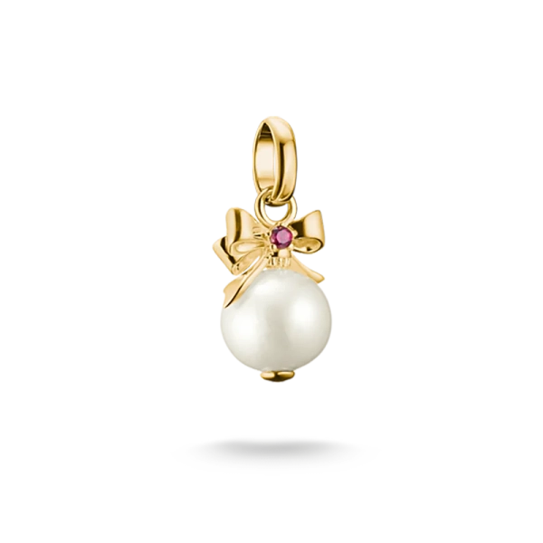 Charm-Anhänger Perle mit Schleife Connect 18 Vergoldung - Thomas Sabo - Nordic Spectra
