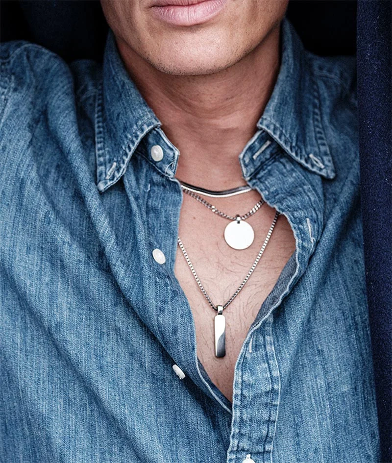 BOONE Plate Halsband Stål - AROCK - Trendiga herrsmycken - Nordic Spectra