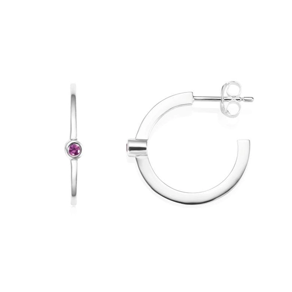 Micro Blink Hoops - Pink Sapphire von Efva Attling, Schneller Versand - Nordicspectra.de