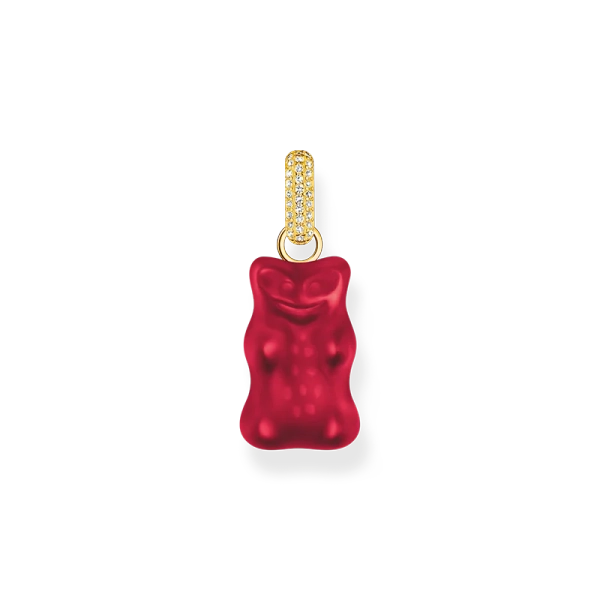 Großer Anhänger roter Goldbären mit Steinen vergoldet - Thomas Sabo - Nordic Spectra