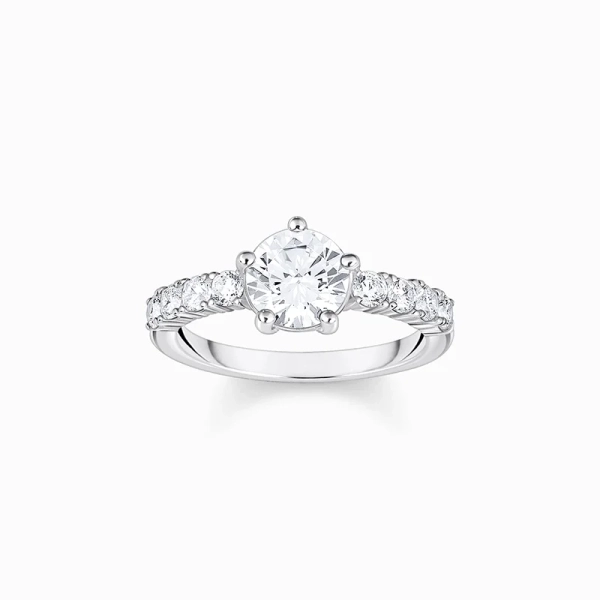 Solitärring mit weißen Steinen Silber - Thomas Sabo - Nordic Spectra