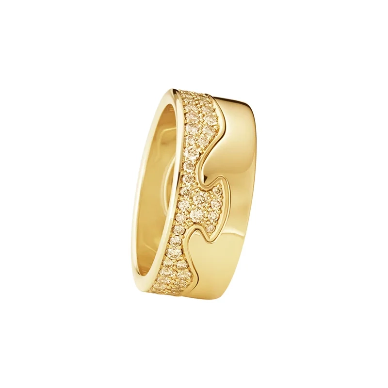 Georg Jensen - Fusion 2-delad Ring Guld Champagne Pav&eacute;