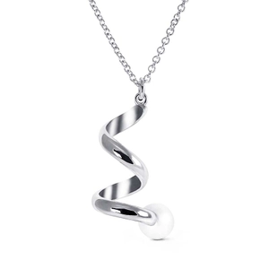 Spin On Halsband Stort Silver & Pärla - Snabb frakt & fri paketinslagning - Nordicspectra.se