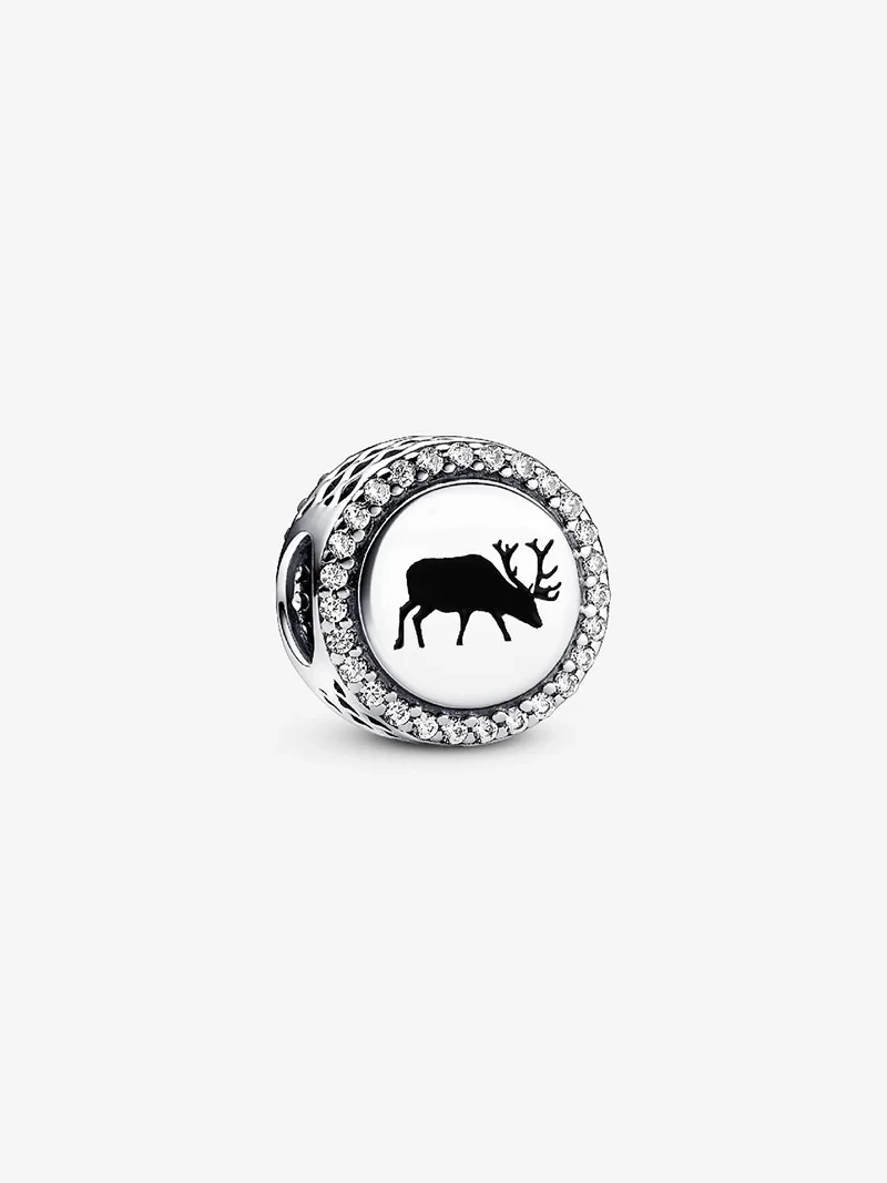 Berlock i sterlingsilver med älg och svensk flagga
