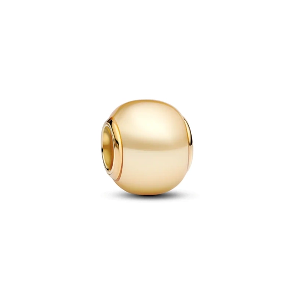 Goldener Charm von Pandora mit weißer Kunstperle