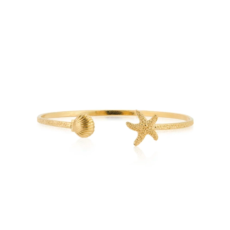 Guldpläterat armband med snäcka
