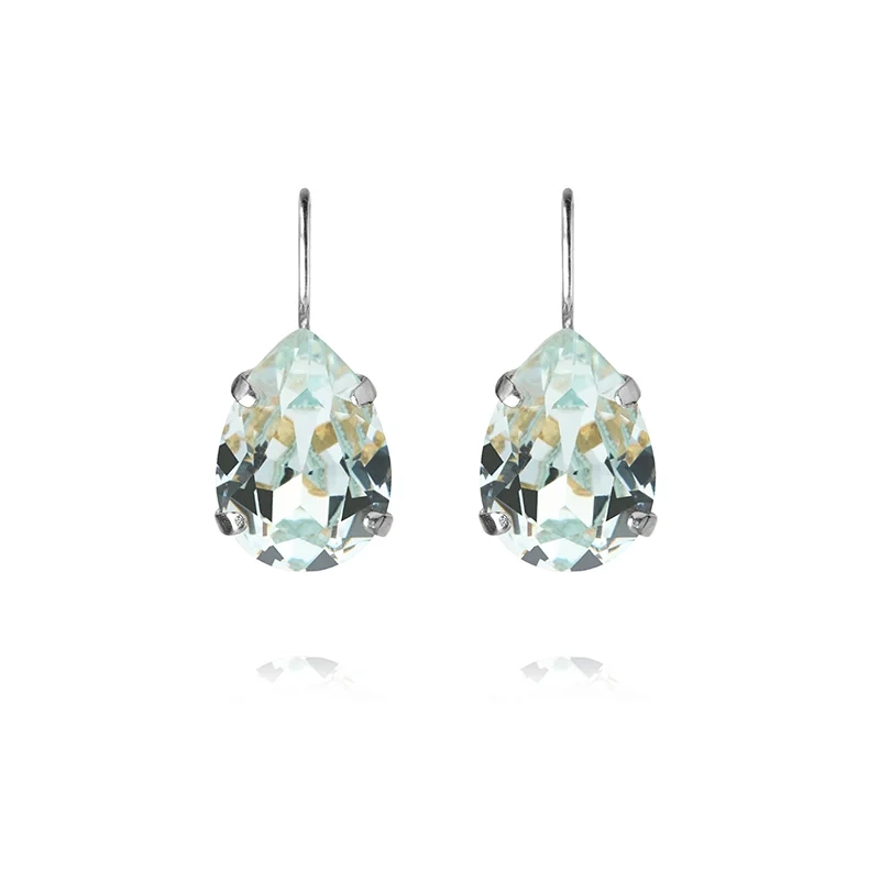 Caroline Svedbom - Mini Drop Clasp Earrings Rhodium Light Azore