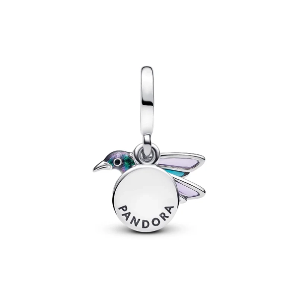 Silverberlock med kolibri och texten "Life is Sweet" för att påminna om att njuta av livets söta ögonblick. En elegant accessoar från Pandora Moments-kollektionen.