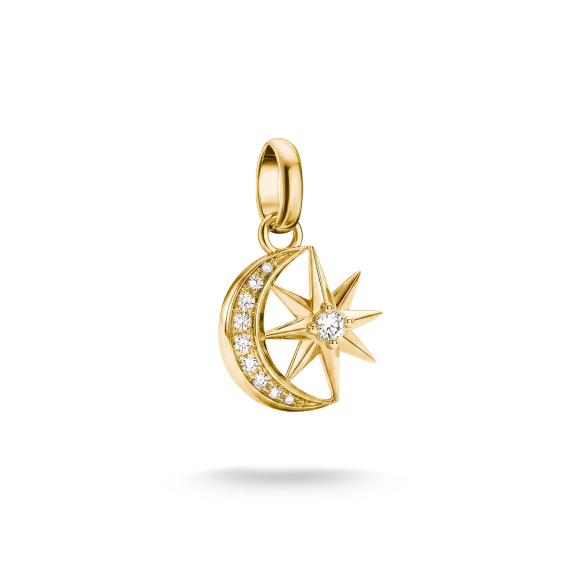 CC Connect Sparkling Moon And Star Charm Gold - Thomas Sabo - Suuri valikoima & ilmainen lahjapaketointi - Nordic Spectra