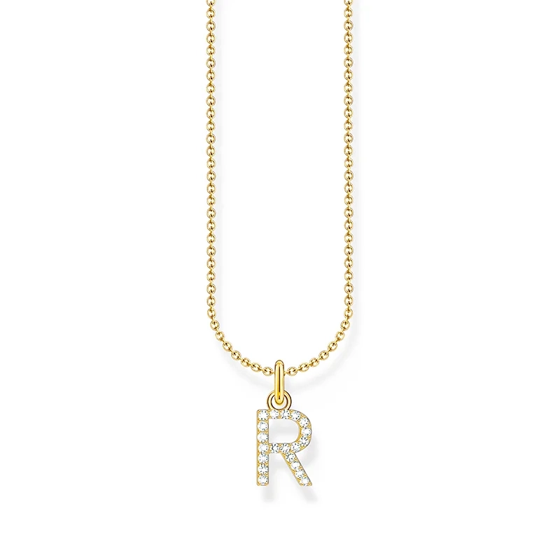 Thomas Sabo - Glittrande Bokstavshalsband R Guld