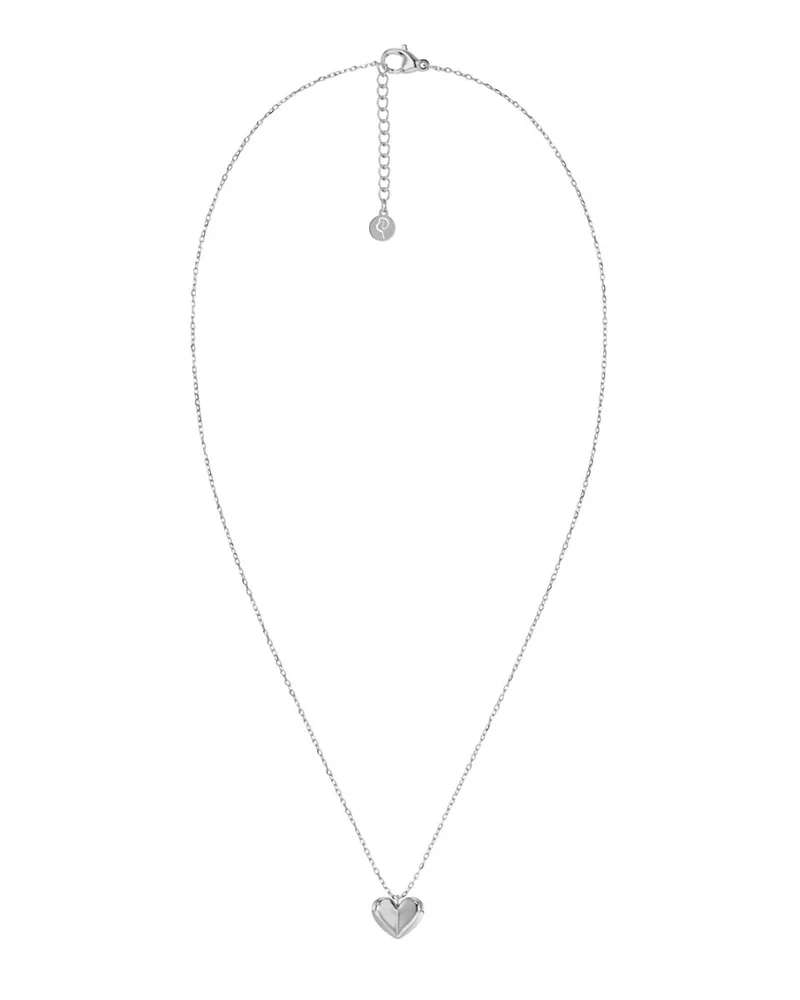 Hjärtaformat halsband i blankt rostfritt stål med facettslipad ankarkedja från Edblads True Love-serie för Alla Hjärtans Dag.