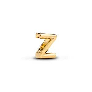 Buchstabe Z Charm Gold von Pandora Moments – Kreieren Sie Ihren einzigartigen Stil mit diesem eleganten Charm aus 14 Karat vergoldetem Metall.