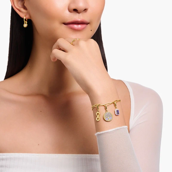 Livets Träd Med Lila Kallemalj Guld Berlock - Thomas Sabo - Snabb leverans & paketinslagning - Nordic Spectra