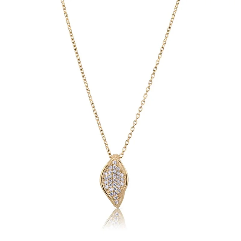 Carolina Gynning - Autumn Leaves Sparkling Big Halsband Guld