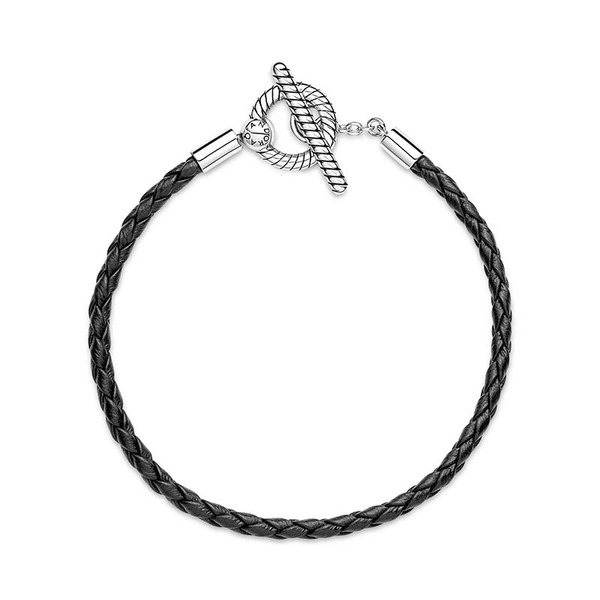 Pandora Moments Braided Leather T-bar Bracelet - PANDORA - Snabb frakt & paketinslagning - Nordicspectra.se