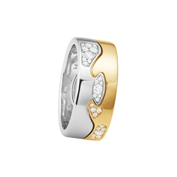 Fusion 2-piece Ring Gold/White Gold Cloud - Georg Jensen - Designschmuck mit schnellen und sicheren Lieferungen - Nordic Spectra