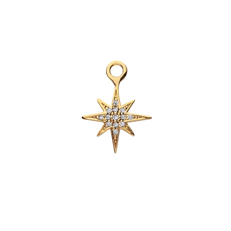 Letters One Star Pendant for Hoops Gold