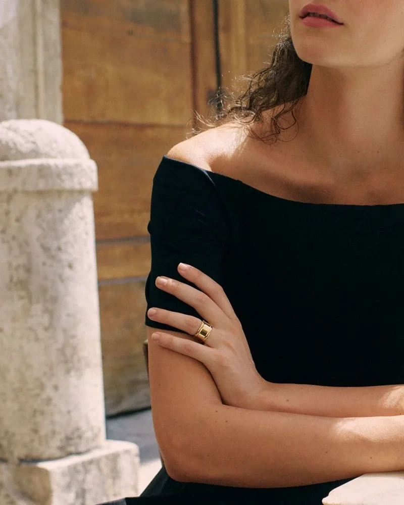 Frame Ring i 14K guldpläterat stål