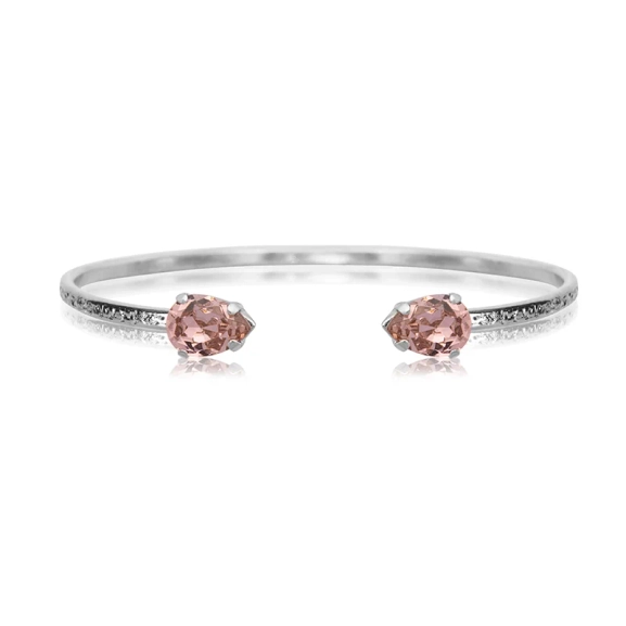 Rodiumpläterat armband med vintage-rosa kristaller