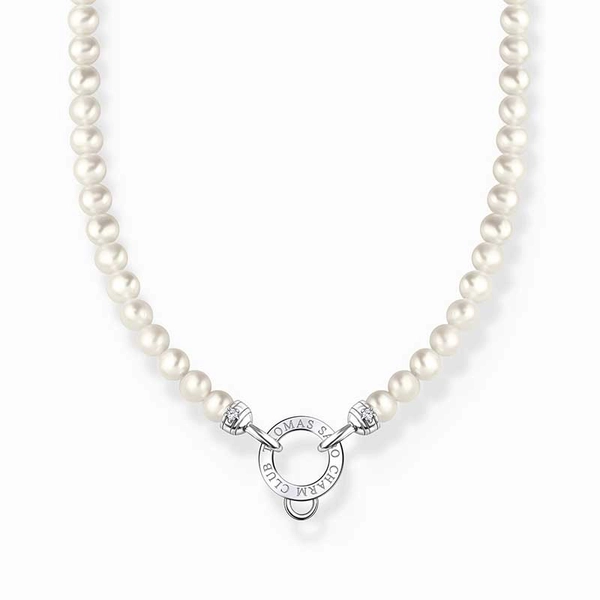 Charm-Kette mit weißen Perlen Silber von Thomas Sabo, Schneller Versand - Nordicspectra.de