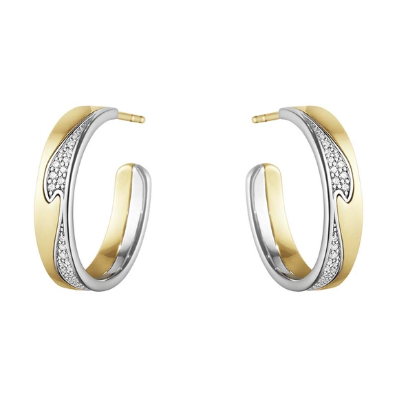 Fusion Örhängen Guld och Vitguld med 0.21 ct Diamanter - Georg Jensen örhängen - Snabb frakt & paketinslagning - Nordicspectra.se