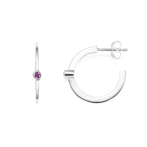 Micro Blink Hoops - Pink Sapphire von Efva Attling, Schneller Versand - Nordicspectra.de