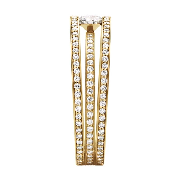 Halo Solitärring Guld med Pavéinfattade Diamanter - Georg Jensen ringar - Snabb frakt & paketinslagning - Nordicspectra.se
