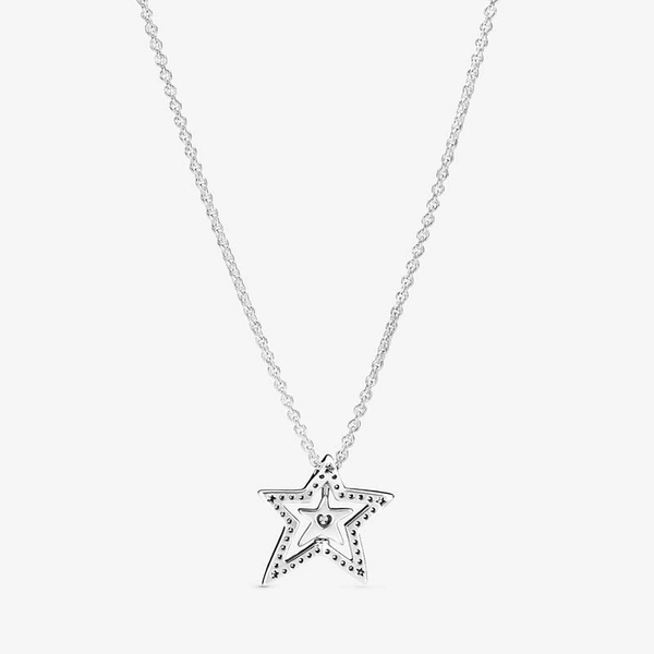 Pavé Asymmetrischer Stern Collier-Halskette von PANDORA, Schneller Versand - Nordicspectra.de