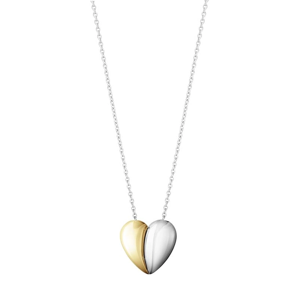 Curve Heart Pendant Silver & Guld - Georg Jensen halsband - Snabb frakt & paketinslagning - Nordicspectra.se