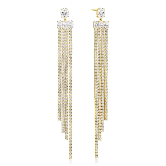 Ellisse Lungo Grande Earrings Gold Sif Jakobsilta