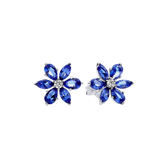 Funkelnde Blaue Herbarium Cluster Ohrringe - PANDORA - Nordic Spectra