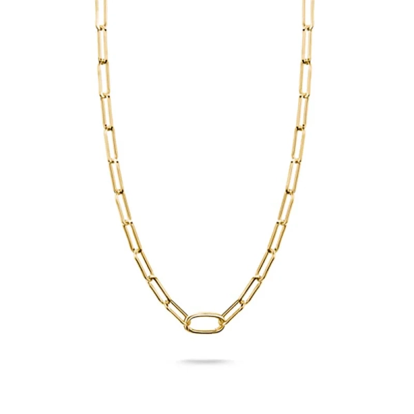 Charm Club Connect Paperclip Halsband Guld i 18K guldpläterat silver