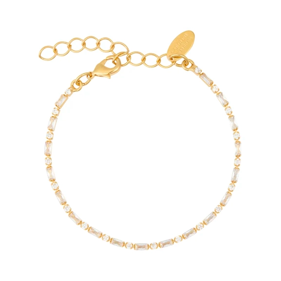 Ett elegant armband i guld med kristaller från Evelyne