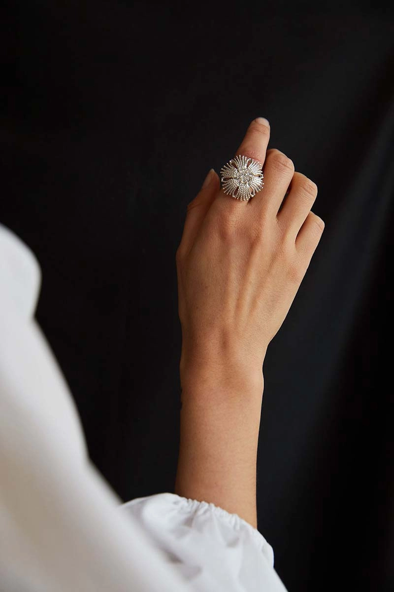 Gatsby Big Stone Ring Silver -CU Jewellery - Snabb frakt & paketinslagning - Nordicspectra.se