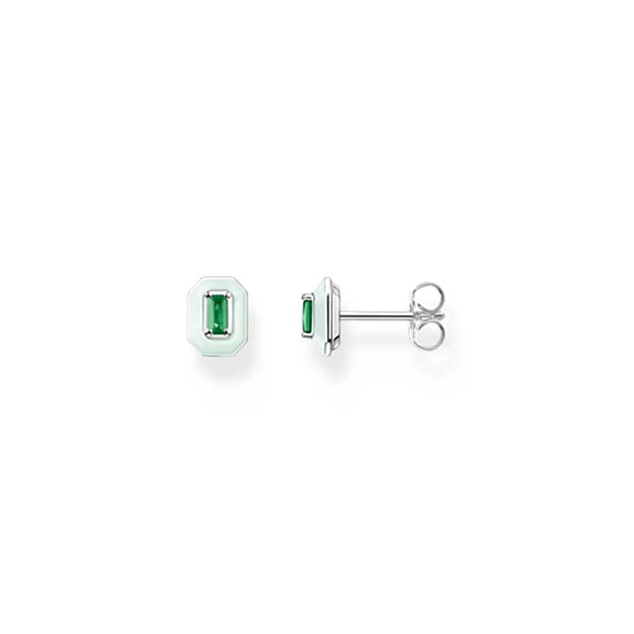 Ear studs with green stone silver - Thomas Sabo - Suuri valikoima & ilmainen lahjapaketointi - Nordicspectra.fi