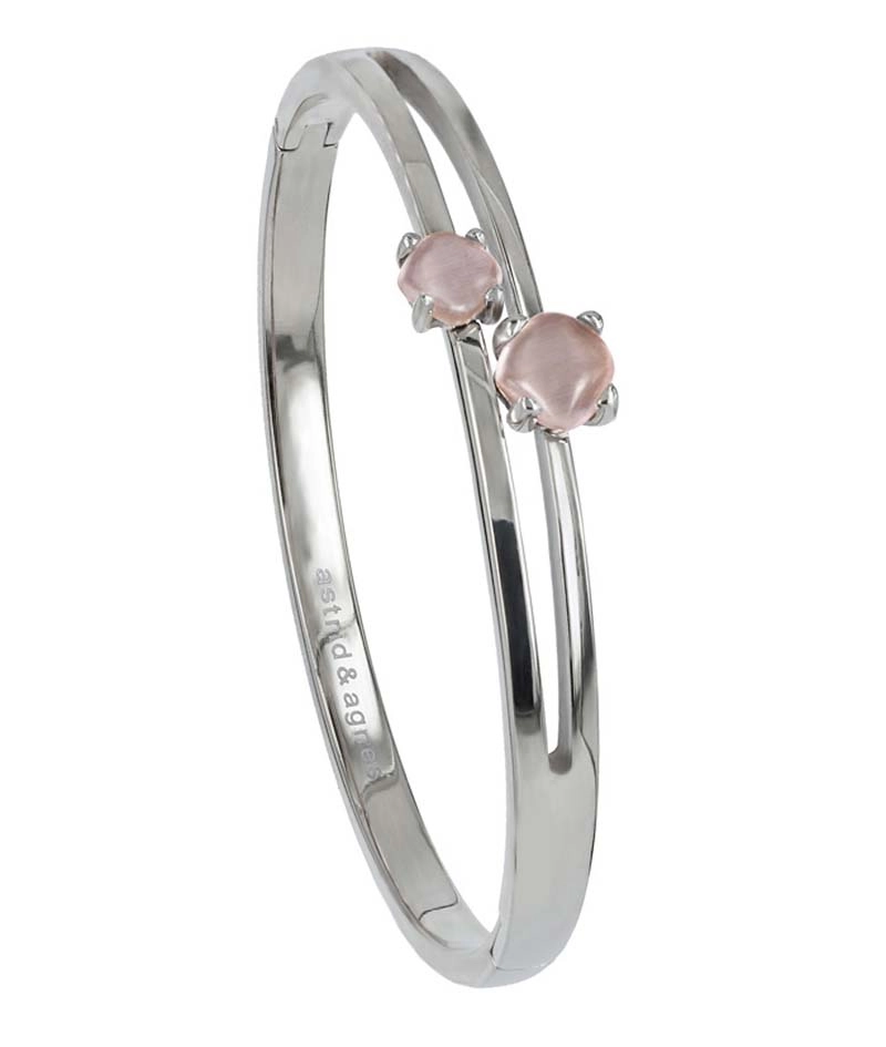 Astrid & Agnes – VICTORIA Armring Rosa/Stål