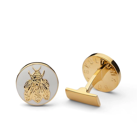 Manschettknappar Napoleon Bee Guld Ivory White - Skultuna - Snabb frakt & paketinslagning - Nordicspectra.se